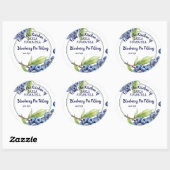 Blauwe bessen blauwe bessen taart fruit jam inblik ronde sticker (Vel)