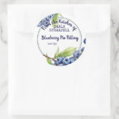 Blauwe bessen blauwe bessen taart fruit jam inblik ronde sticker (Tas)