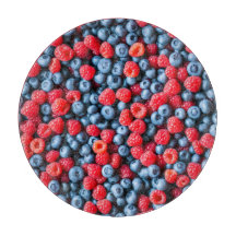Blauwe bessen en frambozen
