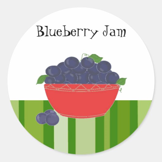 Blauwe-bessen-jamstickers Ronde Sticker (Voorkant)