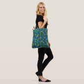 Blauwe bessen Minimale Floral Pattern Eenvoudige B Draagtas (Op model)