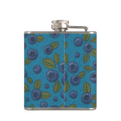 Blauwe bessen op blauw heupfles (Achterkant)