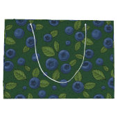 Blauwe bessen op donkergroen groot cadeauzakje (Achterkant)