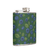 Blauwe bessen op donkergroen heupfles (Rechts)