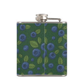 Blauwe bessen op donkergroen heupfles (Achterkant)