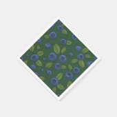 Blauwe bessen op donkergroen servet (Hoek)