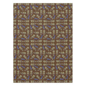 Blauwe bessen op wijnstengel bladeren bruine grond tafelkleed (Voorkant)