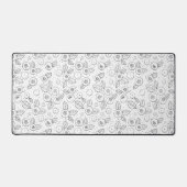 Blauwe bessen op zwart en wit bureaumat (Voorkant)