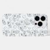 Blauwe bessen op zwart en wit Case-Mate iPhone case (Achterkant (horizontaal))