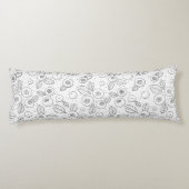 Blauwe bessen op zwart en wit lichaamskussen (Achterkant)