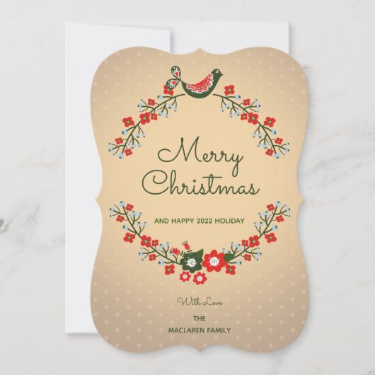 blauwe bessen rode flora Niet-foto Feestdagenkaart (Voorkant)