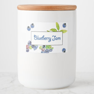 Blauwe bessenjam bewaart voedselcontainer etiket