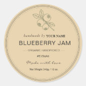 Blauwe bessenjam verpakkings pot sticker label (Voorkant)
