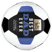 Blauwe beste vader ooit Typografie Voetbal (Gedraaid)