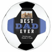 Blauwe beste vader ooit Typografie Voetbal (Voorkant)