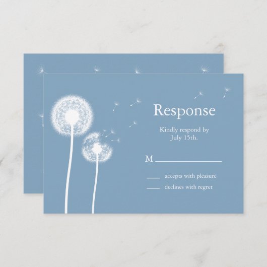 Blauwe beste wensen! RSVP (Voorkant / Achterkant)