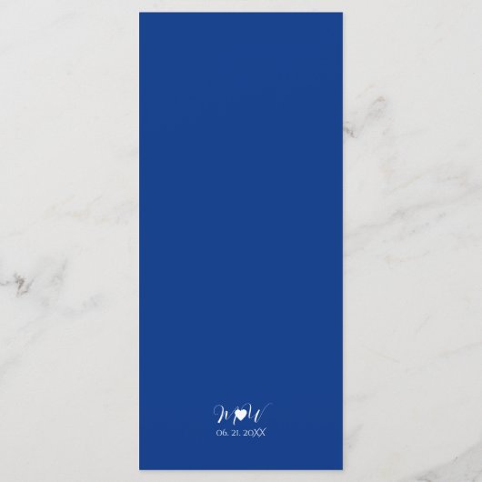 Blauwe Bestemming Bruiloft Aangepaste Menu Sjabloo (Achterkant)