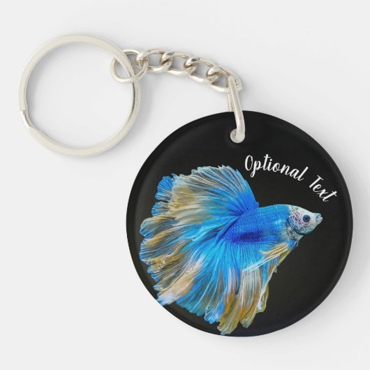 Blauwe Betta vechtvis Sleutelhanger (Voorkant)