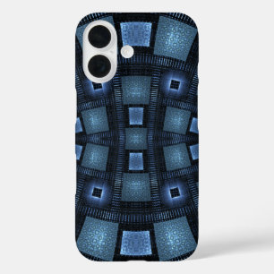 Blauwe Bewegingen Abstract Patroon iPhone 16 Hoesje