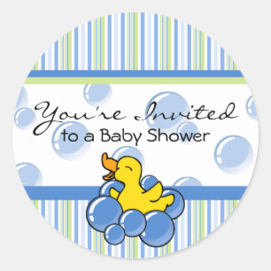 Blauwe bietenkrankjes Baby showers stickers