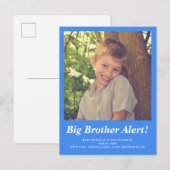 Blauwe Big Brother Foto Zwangerschap Aankondiging (Voorkant / Achterkant)