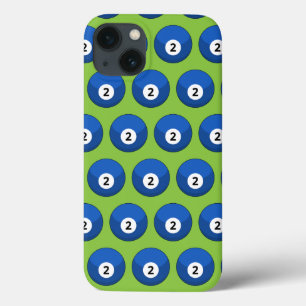 Blauwe biljartbal nummer twee patroon iPhone 13 hoesje