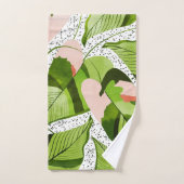 Blauwe bladeren bad handdoek (Handdoek)