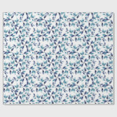 Blauwe bladeren inpakpapier (Vlak)