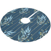 Blauwe bladeren naadloze wrap achtergrond kerstboom rok (Gekanteld)