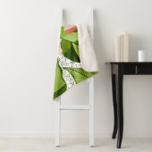 Blauwe bladeren sherpa deken (In situ)