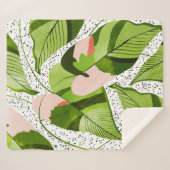 Blauwe bladeren sherpa deken (Voorkant (horizontaal))