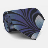 blauwe bladeren stropdas (Opgerold)