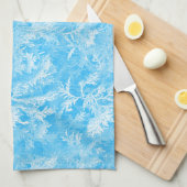 Blauwe bladeren theedoek (Quarter Fold)