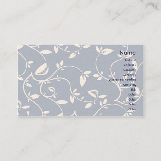 Blauwe bladeren - zakelijk visitekaartje (Voorkant)