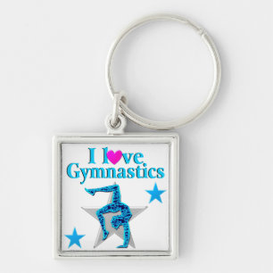 BLAUWE BLAUW IK HOOP VAN GYMNASTIEK SLEUTELHANGER
