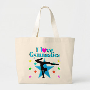 BLAUWE BLAUW IK HOOR VAN GYMNASTISCH ONTWERP GROTE TOTE BAG