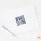 BLAUWE BLAUWE BIRD VIERKANTE STICKER (Envelop)