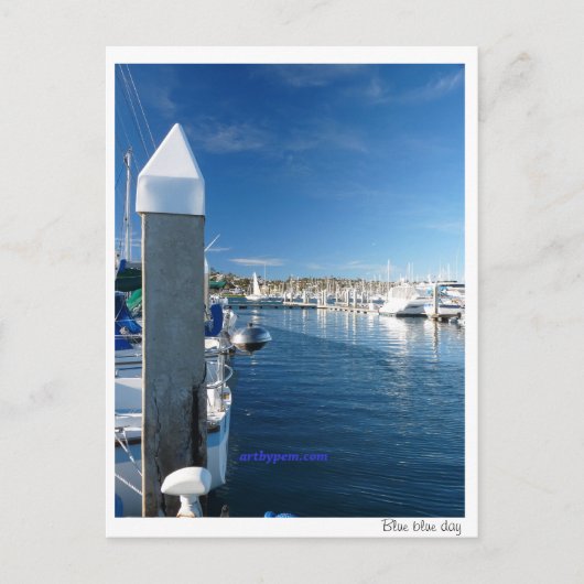 Blauwe blauwe dag briefkaart (Voorkant)