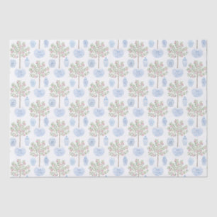 Blauwe blauwe gemene Waterverf Tissuepapier