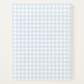 Blauwe blauwe Gingham Aangepaste jaarplank Planner (Achterkant)