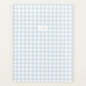 Blauwe blauwe Gingham Aangepaste jaarplank Planner (Voorkant)