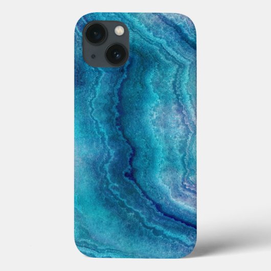Blauwe Blauwgroen geagattextuur Case-Mate iPhone Case (Achterkant)