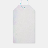 Blauwe blauwgroen groene bloemen florale huwelijks cadeaulabel (Achterkant)