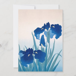 Blauwe & Blauwgroen irissen Dank u Feestdagenkaart