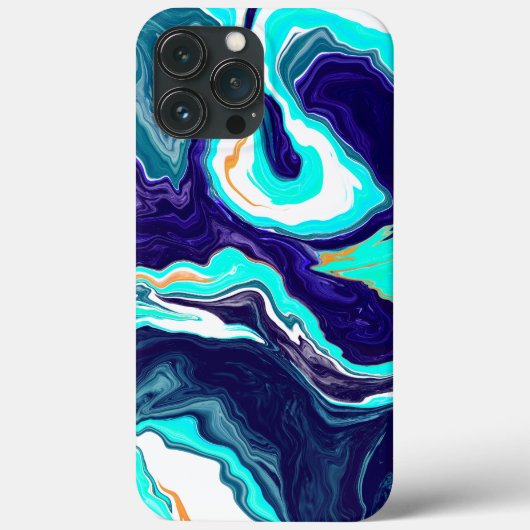 Blauwe Blauwgroen oceaanzwemmen Marmer Fluid Art Case-Mate iPhone Case (Achterkant)