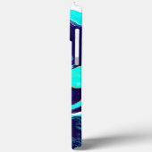 Blauwe Blauwgroen oceaanzwemmen Marmer Fluid Art Case-Mate iPhone Case (Achterkant / Links)