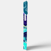 Blauwe Blauwgroen oceaanzwemmen Marmer Fluid Art Case-Mate iPhone Case (Achterkant / Rechts)