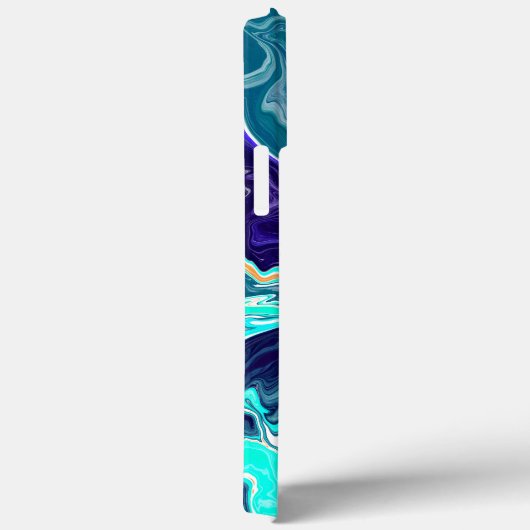 Blauwe Blauwgroen oceaanzwemmen Marmer Fluid Art Case-Mate iPhone Case (Achterkant / Rechts)