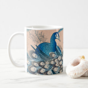 Blauwe Blauwgroen pauwen Koffiemok