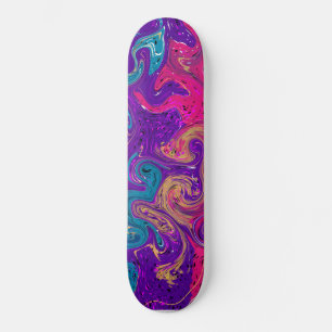 Blauwe, blauwgroen roze en paarse zwembroeken Vloe Skateboard